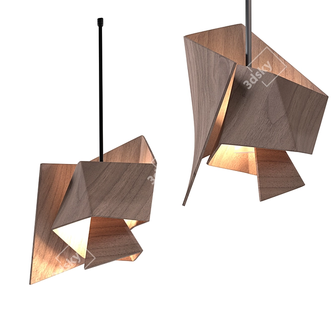 Modern Paper Lamp: Vray 5.2 Unwrap 3D model image 1