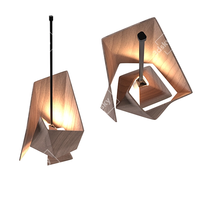 Modern Paper Lamp: Vray 5.2 Unwrap 3D model image 2