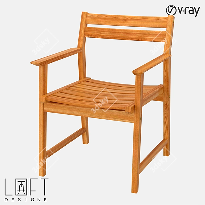 Tikovoe Wooden Chair - 1563 Model 3D model image 1