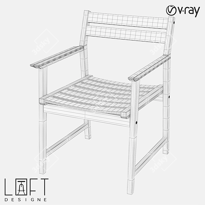 Tikovoe Wooden Chair - 1563 Model 3D model image 2