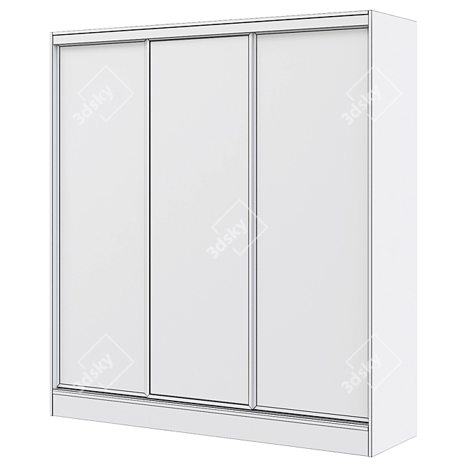 Loft 3-Door Sliding Wardrobe 3D model image 2