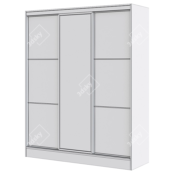 Blanc Sliding Wardrobe - 184.3x230x60 cm 3D model image 2