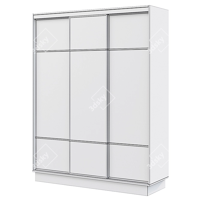 Practitioner 3-Door Sliding Wardrobe 3D model image 2