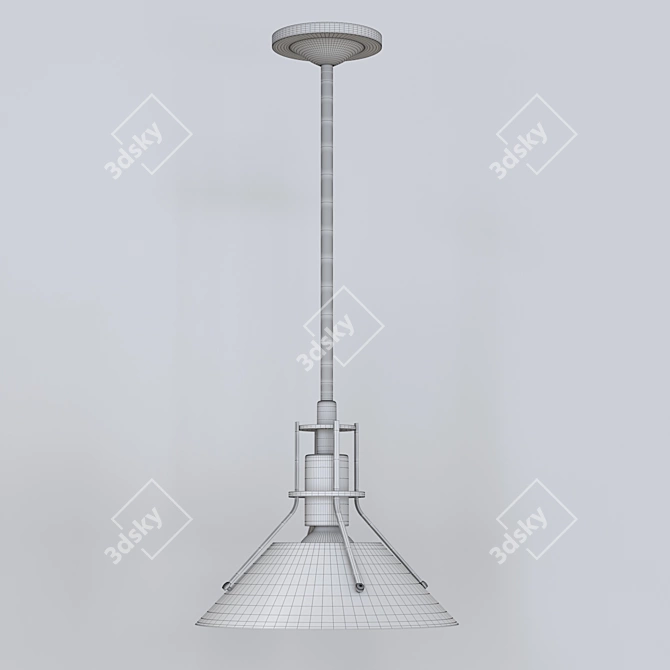 Sleek Glass Pendant Light 3D model image 2