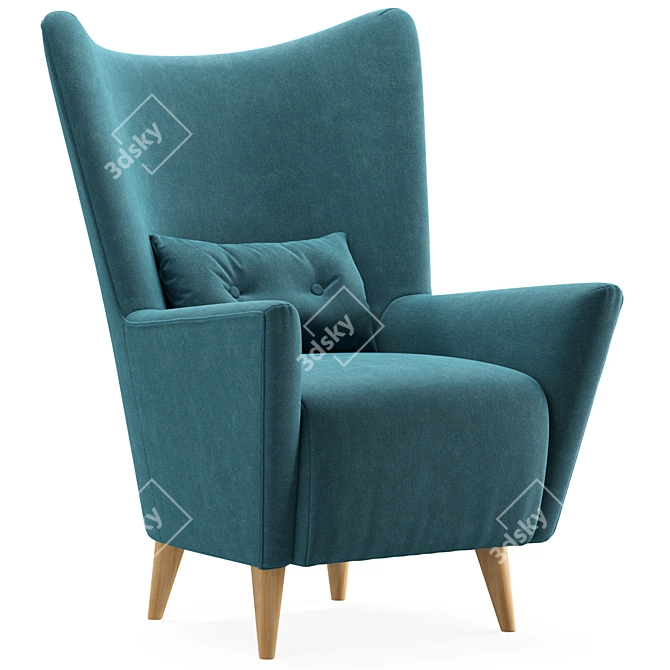 Nosta Lounge Chair: Stylish, Cozy, and Versatile 3D model image 2