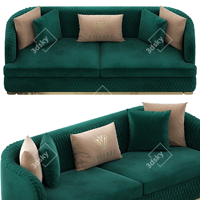 Luxury Olivia Metal Sofa Set: Elegant & Modern Design 3D model image 2