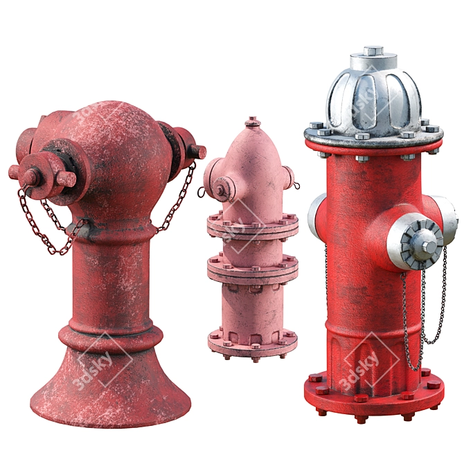 Urban Hydrant Collection: Detailed & High Poly 3D model image 2