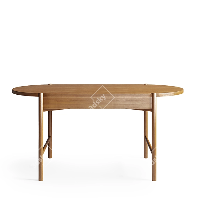 Contemporary DT 08 Wood Veneer Desk 3D model image 3