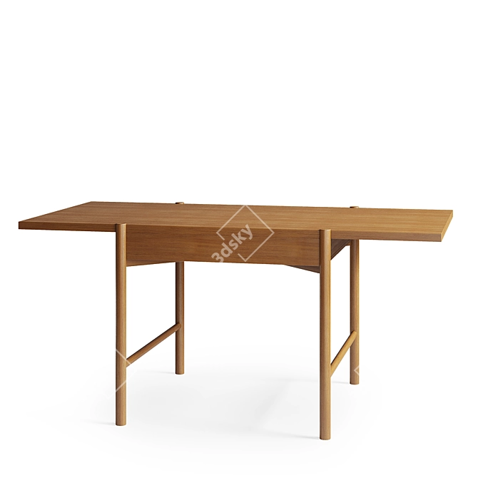 Contemporary DT 08 Wood Veneer Desk 3D model image 5