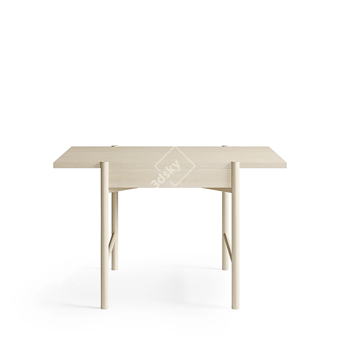Contemporary DT 08 Wood Veneer Desk 3D model image 6