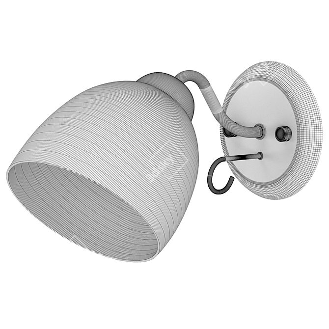 Elegant Metal Marquis Wall Lamp 3D model image 3