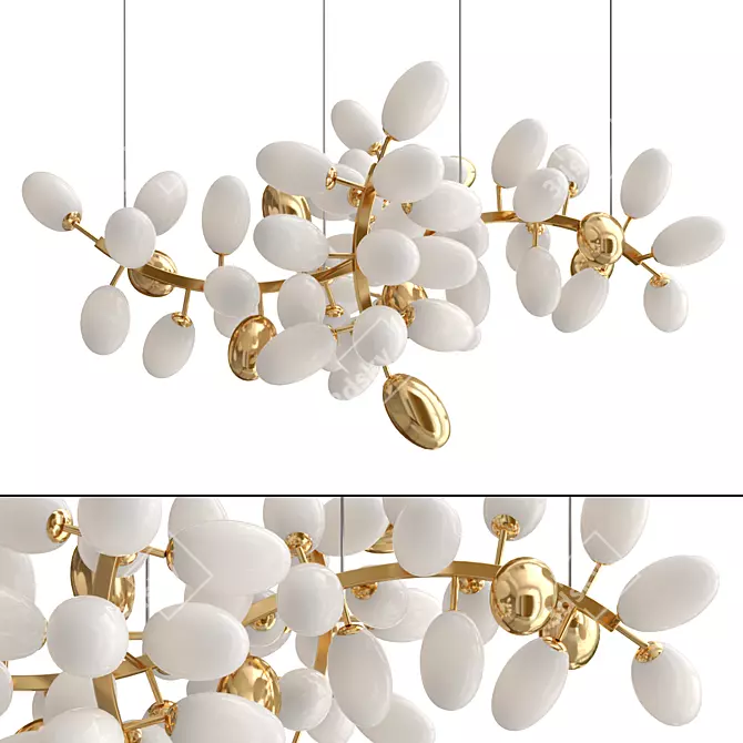 Elegant 14-Light Chandelier 3D model image 1