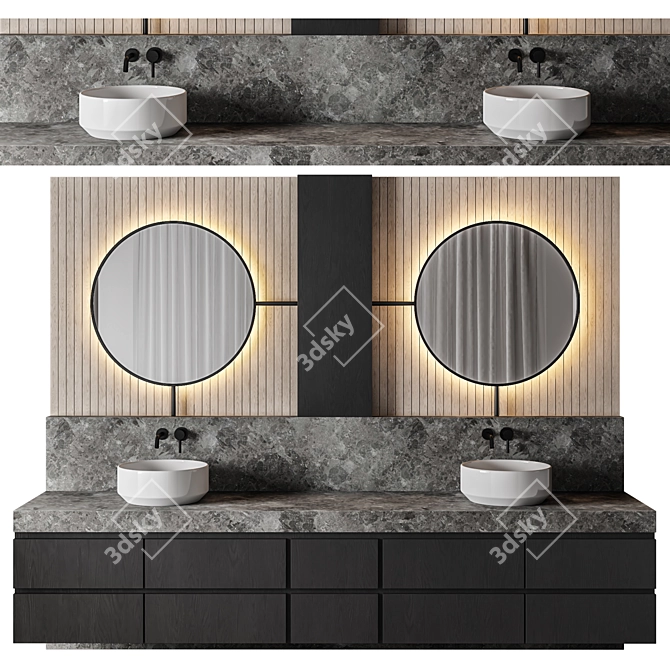 Luxury Bathroom Design: 3Dmax File, OBJ, Full Texture 3D model image 1