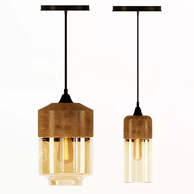 Nordic Glass Pendant Light 3D model image 2