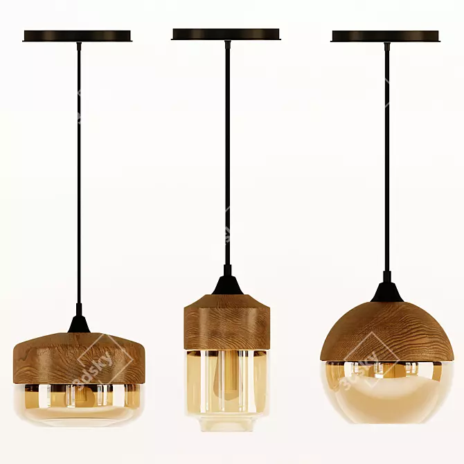 Nordic Glass Pendant Light 3D model image 3