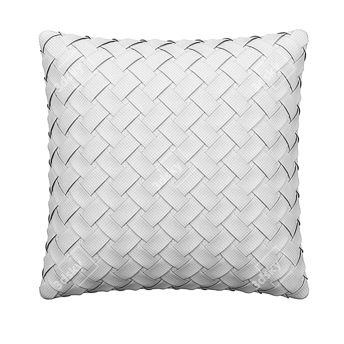 Pink Faux Suede Cushion: Lattice Weave Elegance 3D model image 6