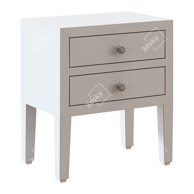 Loft-Concept Bedside Cabinet: Elegant 2-Drawer Table 3D model image 3