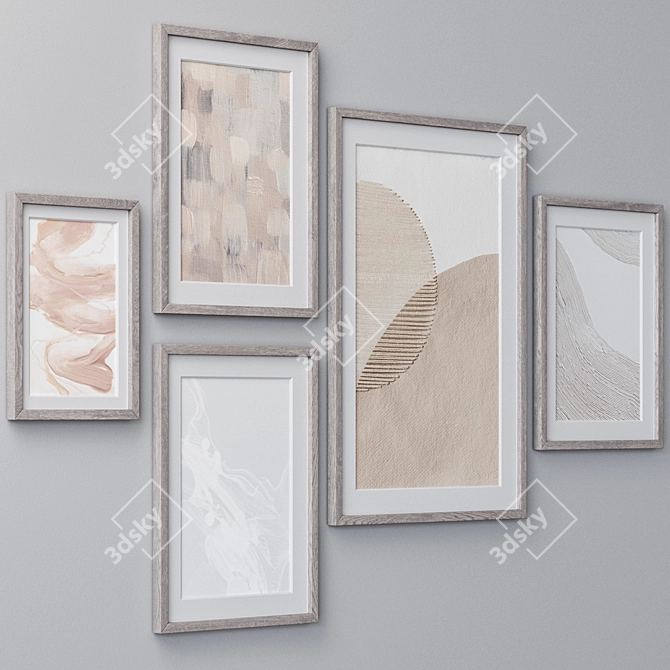 Elegant Set of Wall Paintings 1837 3D model image 3