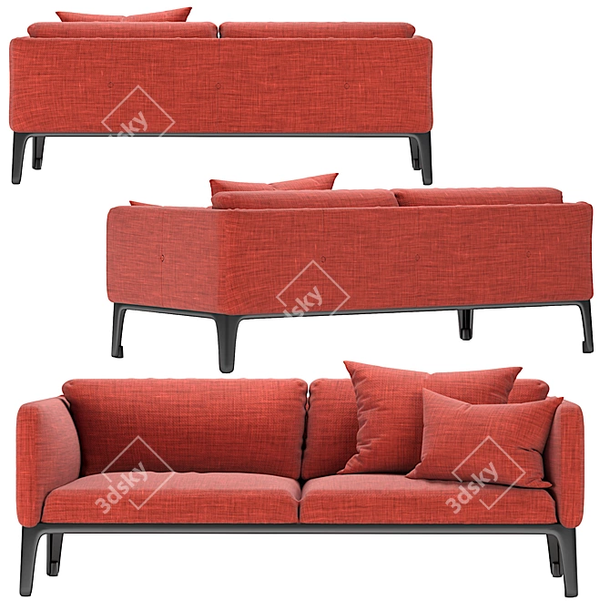 Relaxed Modernist Comfort Sofa 3D model image 1