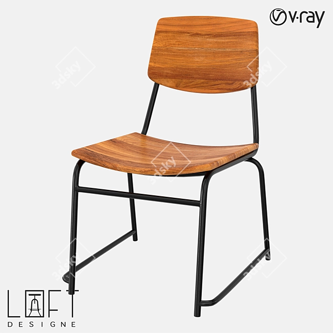 Tropical Teak Chair: LoftDesigne Model 3D model image 1