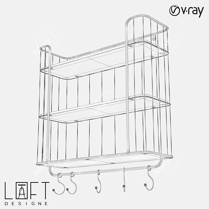 Vintage Hanging Rack: LoftDesigne 7134 Model 3D model image 2