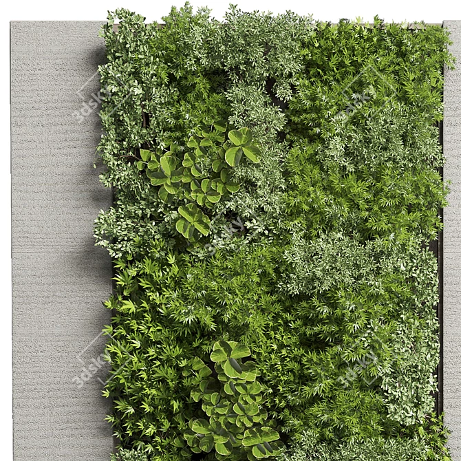 Wooden Frame Vertical Wall Garden 3D model image 3