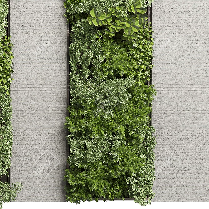 Wooden Frame Vertical Wall Garden 3D model image 6