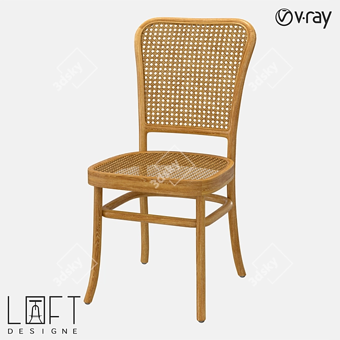 Rattan Wood Chair | LoftDesigne 37457 3D model image 1