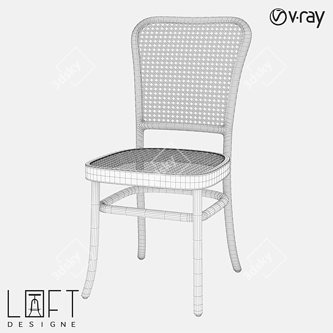 Rattan Wood Chair | LoftDesigne 37457 3D model image 2