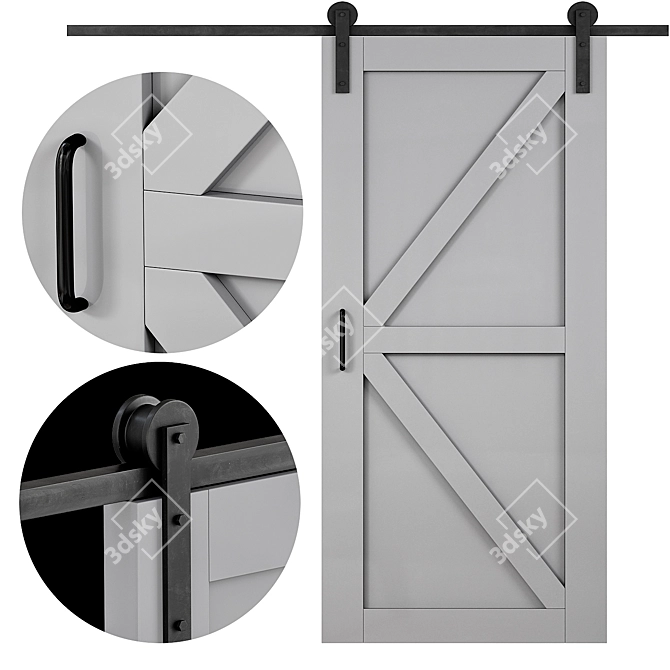 Loft Style Door - Modern and Chic 3D model image 1