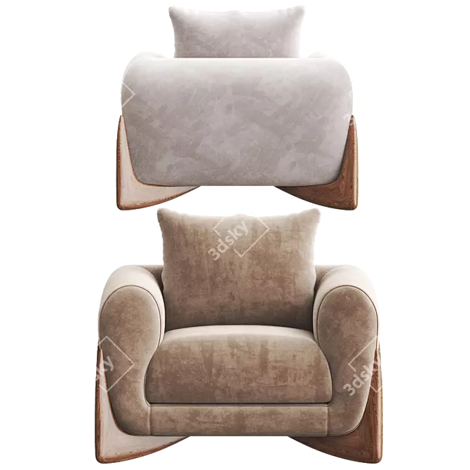 Elegant Porada Armchair: Soft and Stylish 3D model image 3