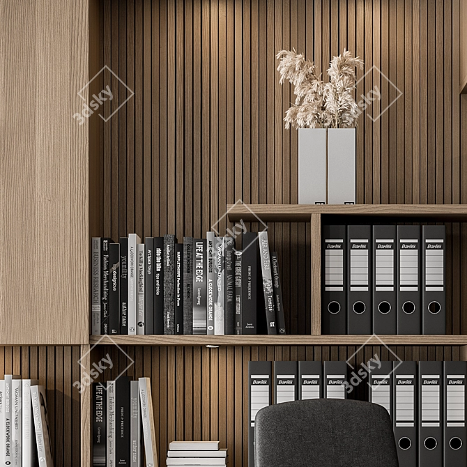 Elegance in Wood: Boss Library Set 3D model image 2