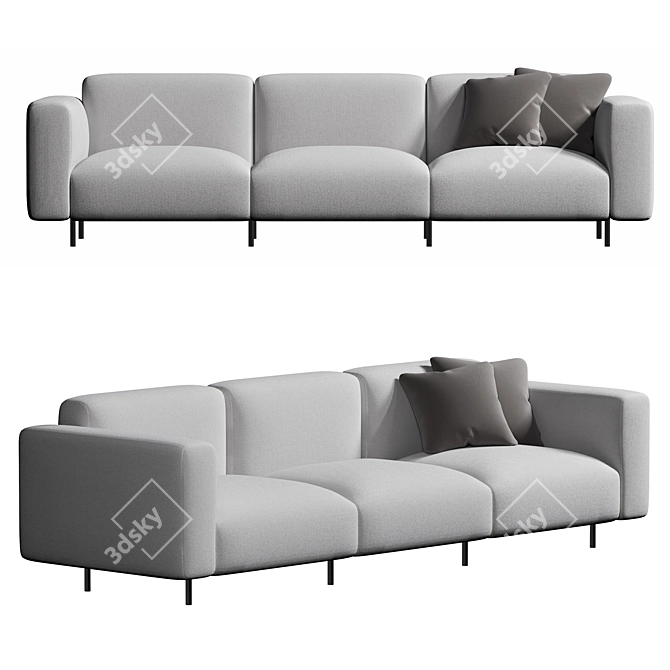 Elegant and Luxurious Claudine L Sofa 3D model image 1