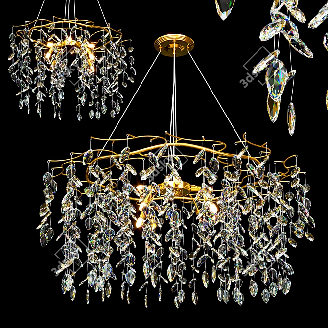 Crystal Elegance Chandelier 3D model image 1