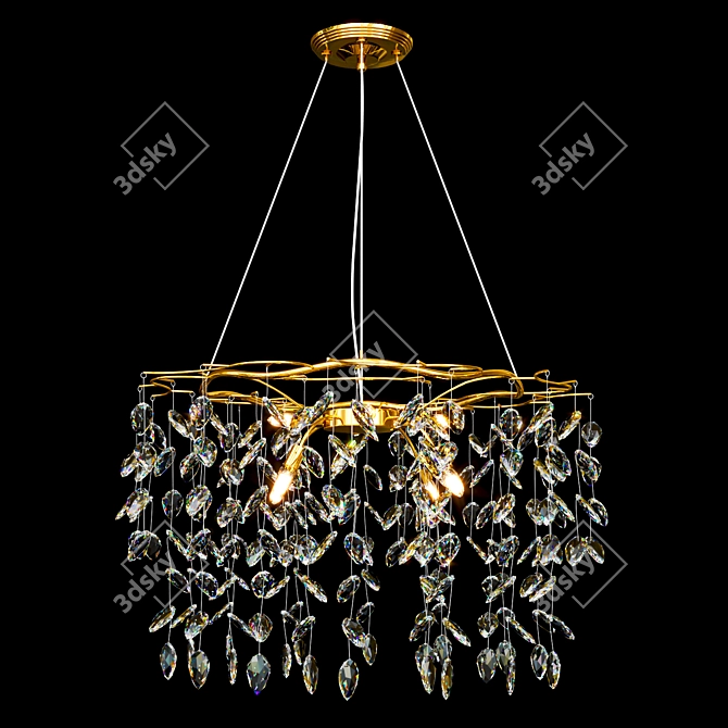 Crystal Elegance Chandelier 3D model image 2