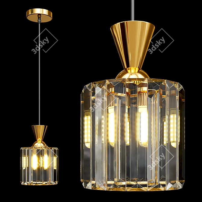 Elegance in Crystal: Luxury Lamp 3D model image 1