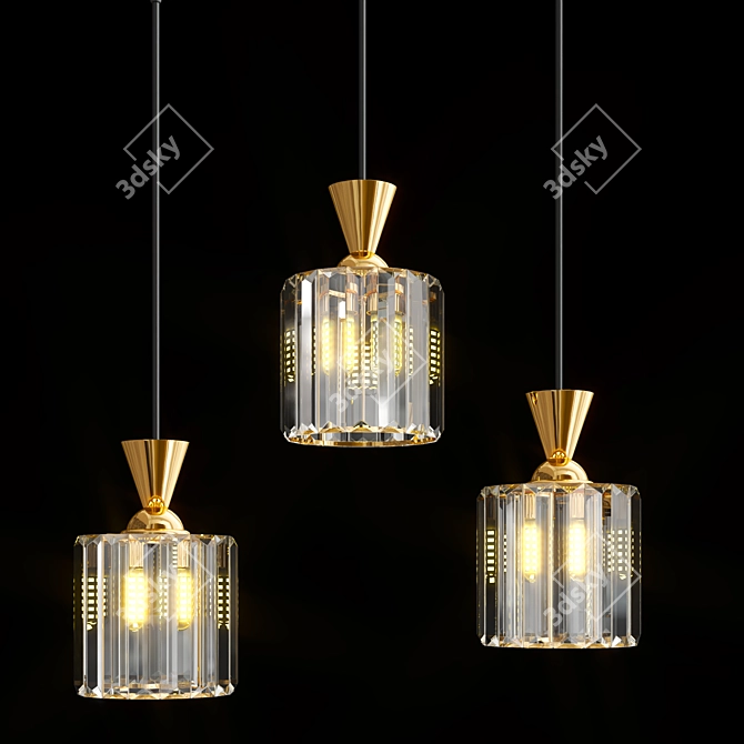 Elegance in Crystal: Luxury Lamp 3D model image 2