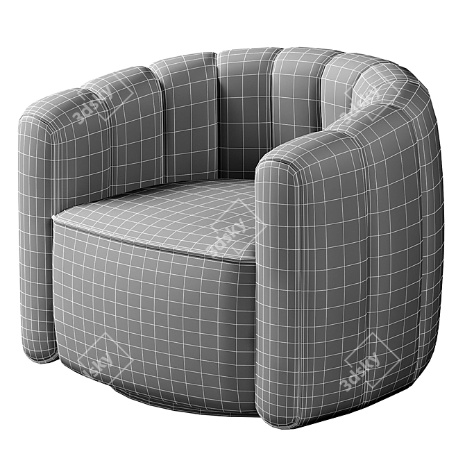 Luxury Russet Velvet Swivel Chair 3D model image 3