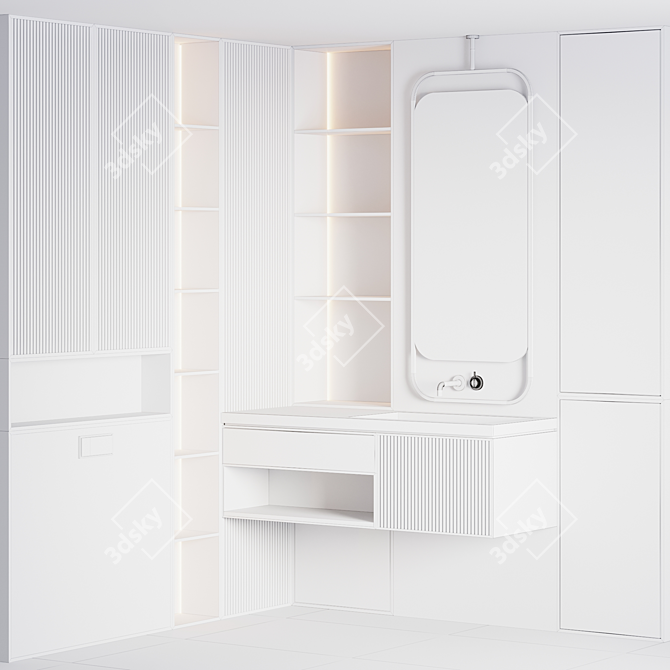 Modern Bathroom Furniture Set 3D model image 4