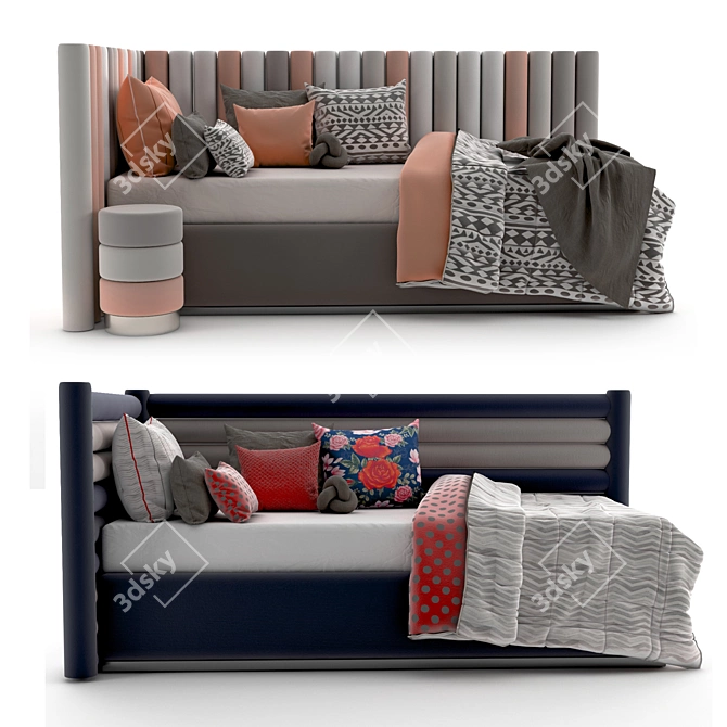 Modern Rest Bed Set 3D model image 2