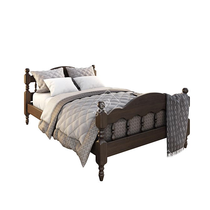 Sleek Bed "Tochenka" by Pine House 3D model image 3