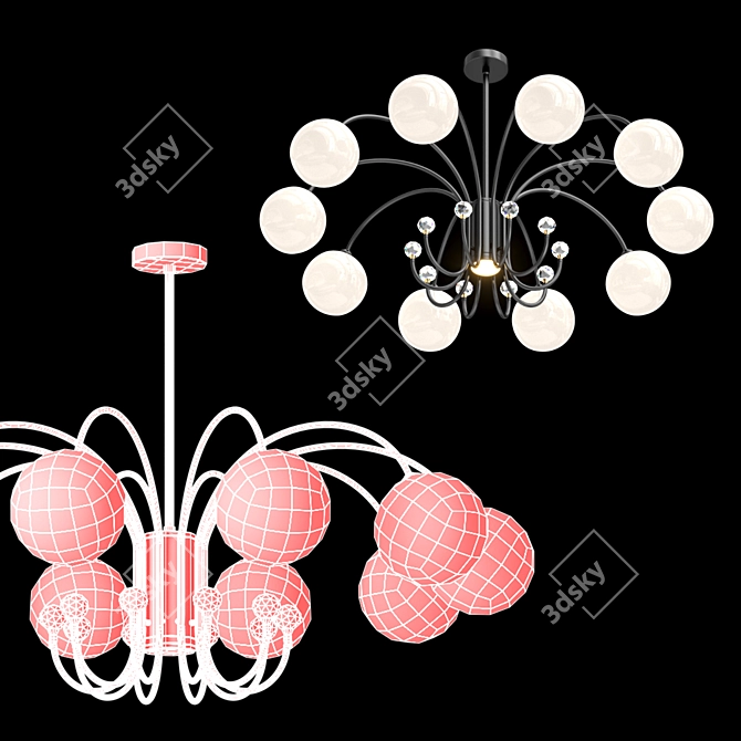 Elegant Nordic Chandeliers 3D model image 2