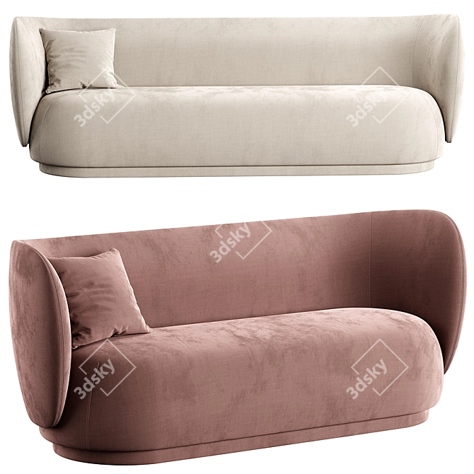 Ferm Living Rico Lounge S Sofa 3D model image 1