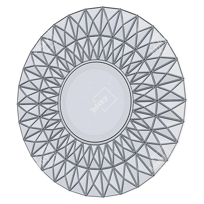 Elegant Silver Mirror Frame 3D model image 2