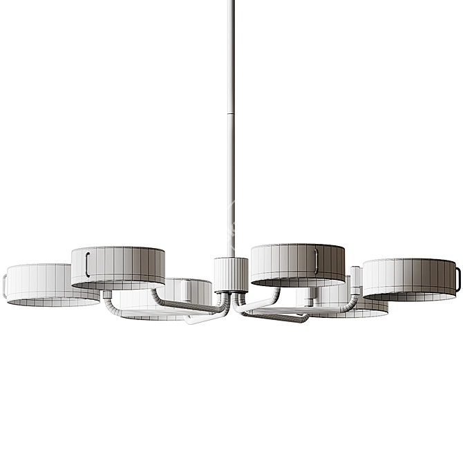 Sleek Axle Nickel Chandelier 3D model image 7