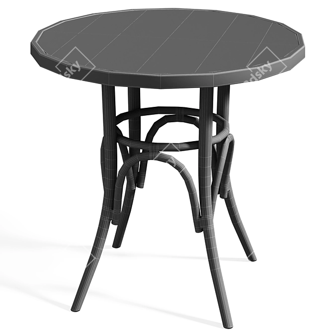 Cosmorelax Rade Rattan and Glass Dining Table 3D model image 5