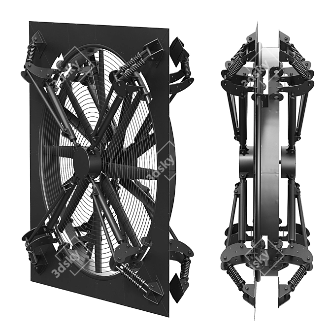 Heavy Duty Industrial Fan 3D model image 2