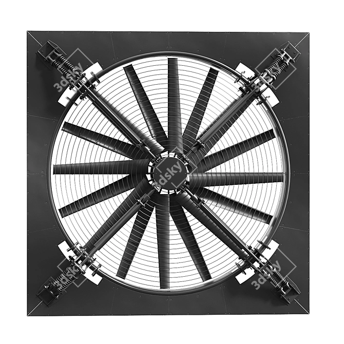 Heavy Duty Industrial Fan 3D model image 3