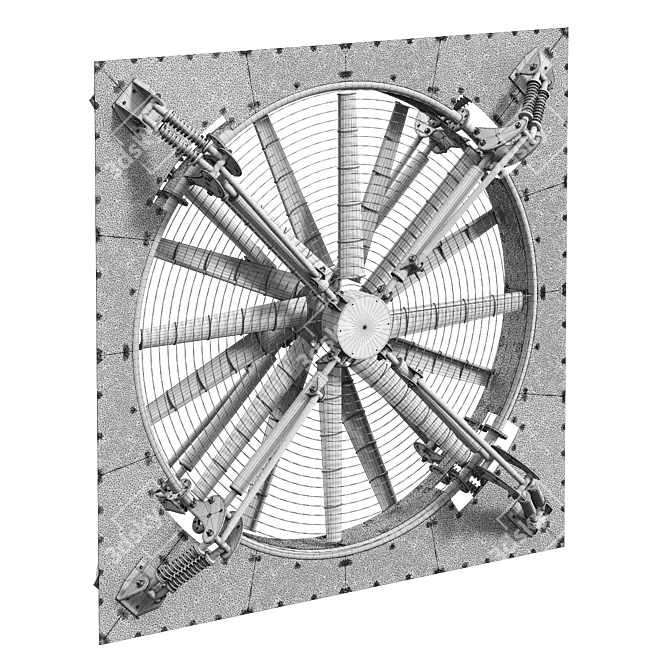 Heavy Duty Industrial Fan 3D model image 4