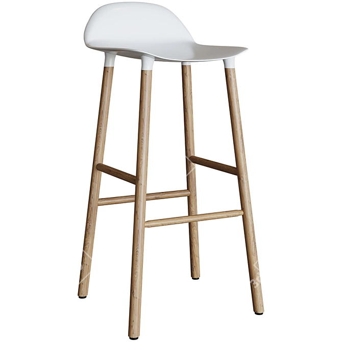 Wooddi Group Barstool Chair: Stylish and Comfortable 3D model image 1